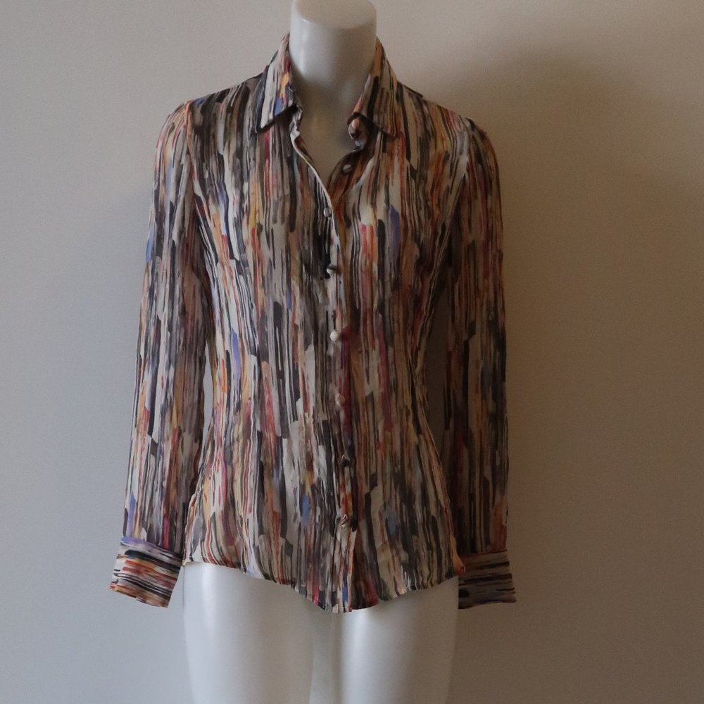 MIELE MULTICOLOR SEMI-SHEER BLOUSE  PS *
